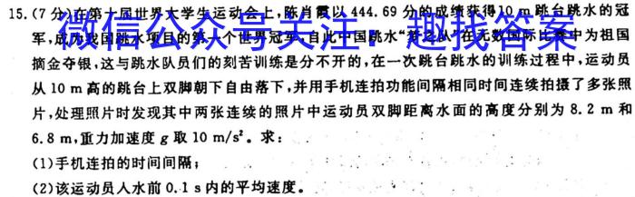 江西省宜春市2023-2024学年度九年级上学期期中检测物理试卷答案