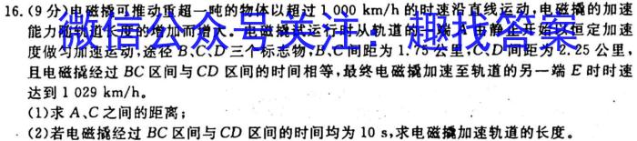 2024届全国高考分科模拟检测示范卷(6)物理`