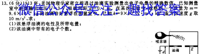 甘肃省2023-2024学年度第一学期九年级期中教学质量评估测试l物理
