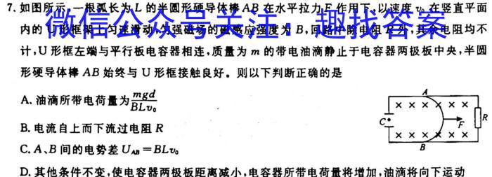 衡水金卷·广东省2024届高三10月联考物理`