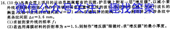 河南省2023-2024学年上学期高二年级期中联考试题（11月）物理试卷答案