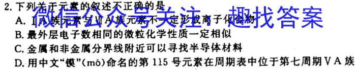 q江西省2023-2024学年度九年级上学期期中综合评估【2LR】化学