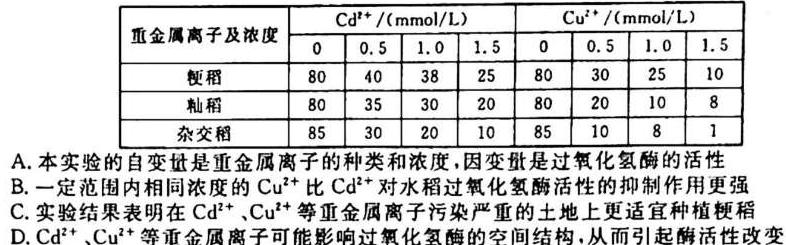 2024届高三10月大联考（全国乙卷）生物学试题答案