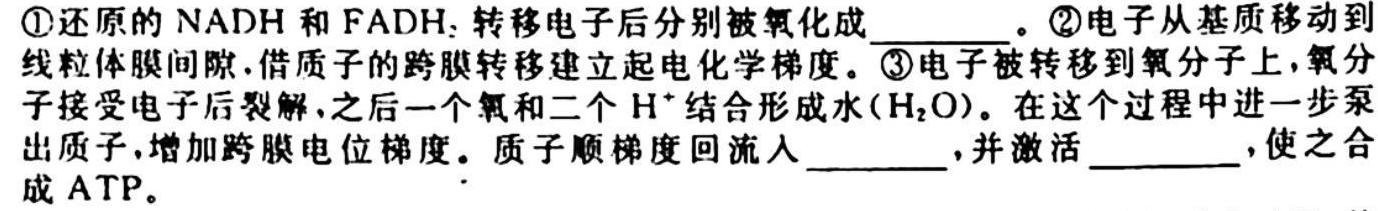 江西省八年级2023-2024学年新课标闯关卷（十三）JX生物学试题答案