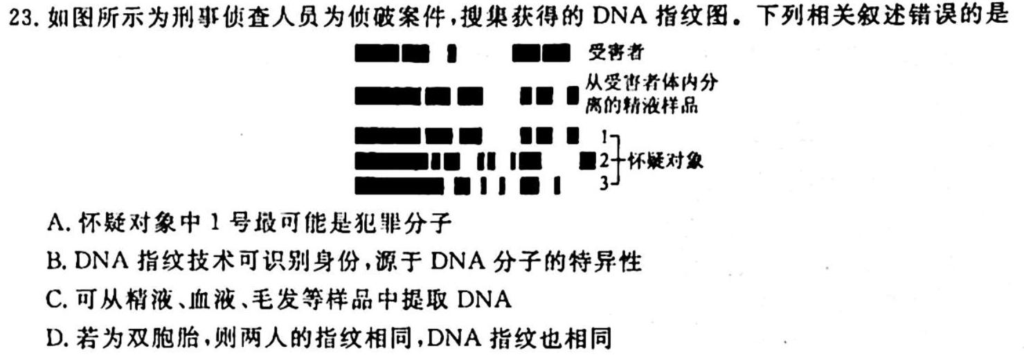 安徽省六安市2023年秋学期八年级第一次综合素质评价生物学试题答案