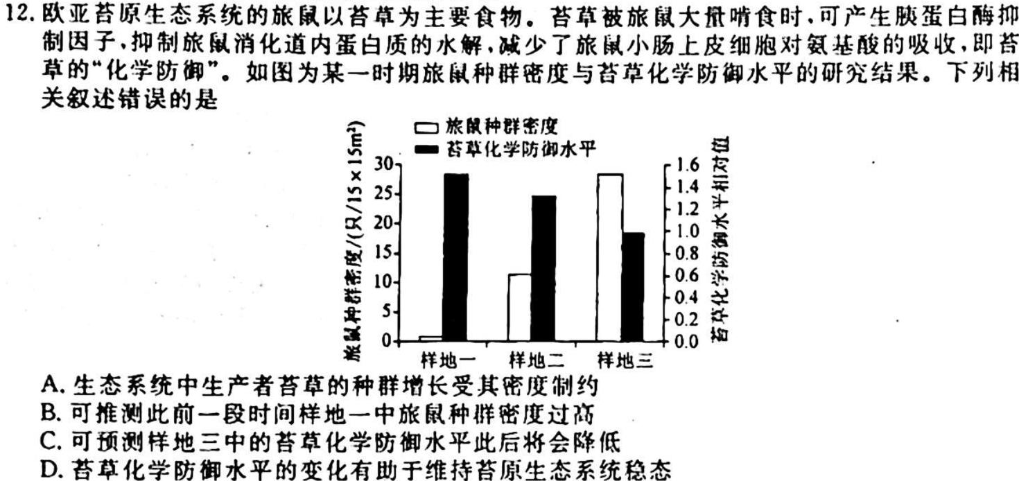 山西省2023-2024学年度第一学期初二素养形成期中测试生物