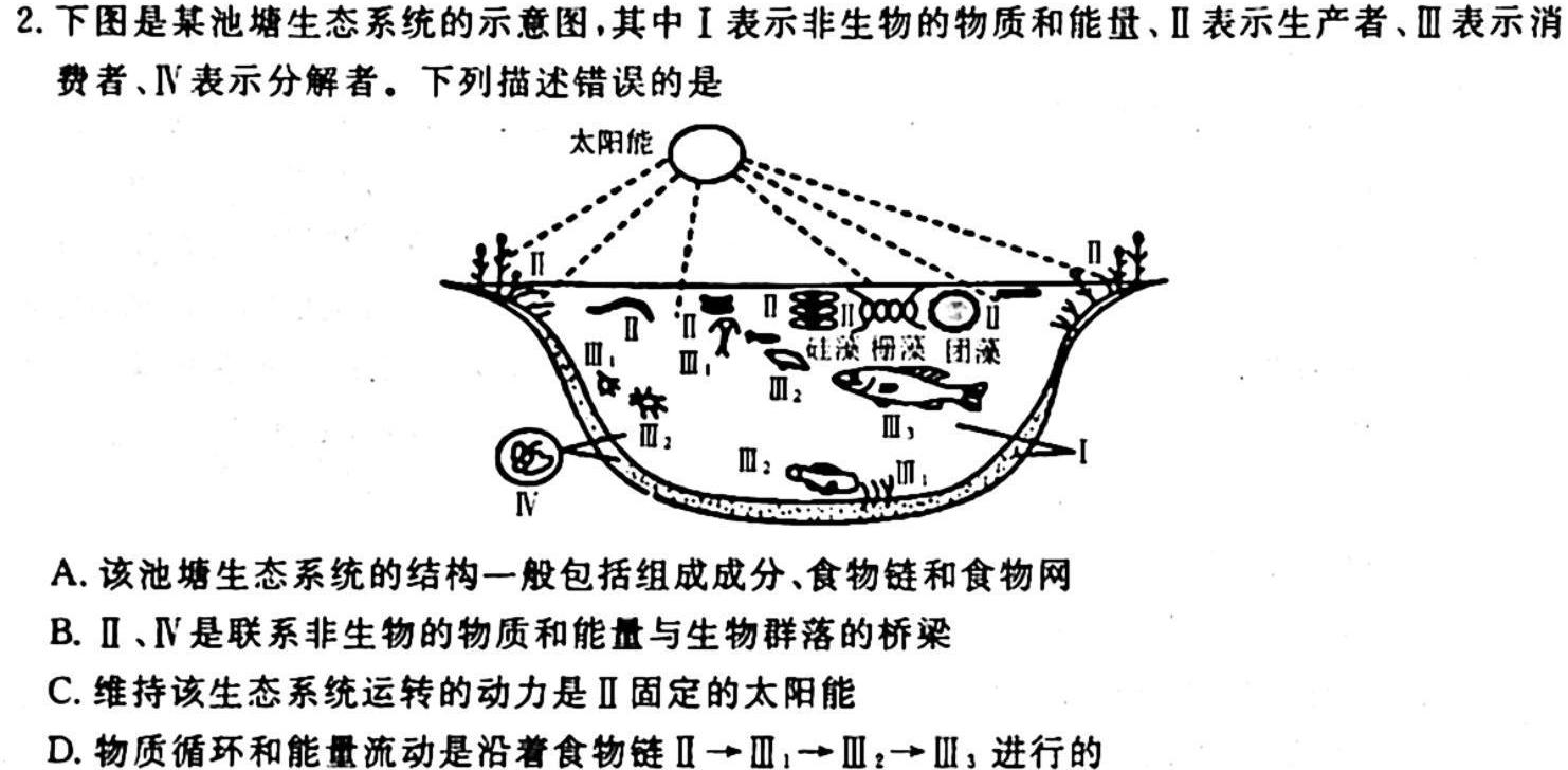 河南省2023-2024学年度七年级第一学期第一次学情分析SY生物学试题答案