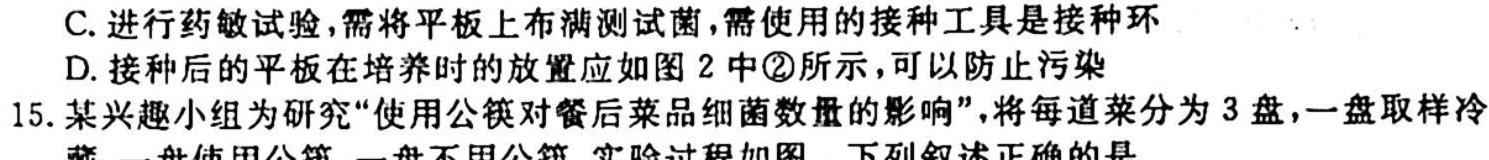 2024届全国名校高三单元检测示范卷(十二)生物学试题答案