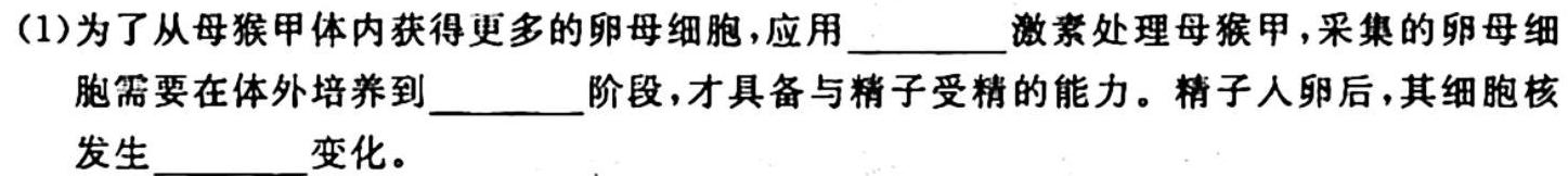 百师联盟•山东省2023-2024学年高一十月大联考生物试卷答案
