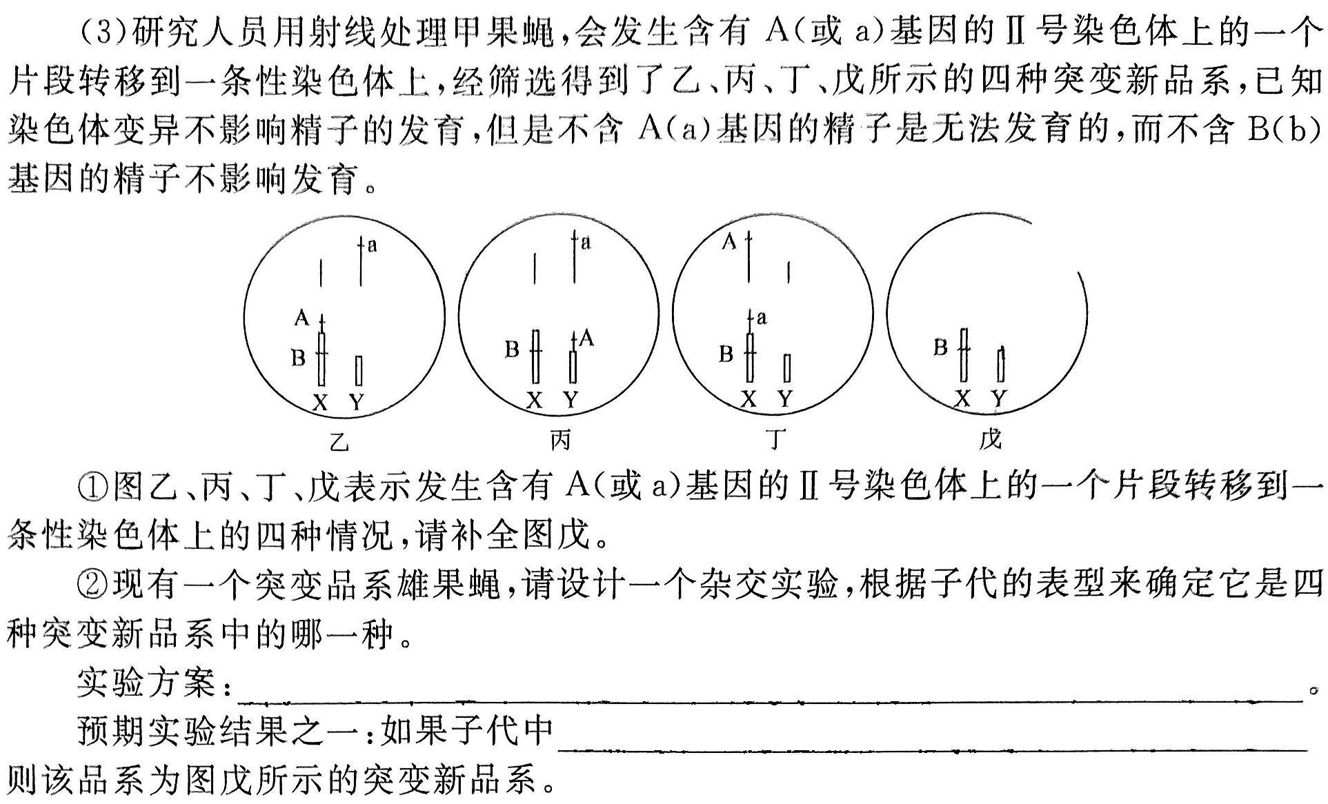 2023年秋季学期广西示范性高中高一期中联合调研测试生物学试题答案