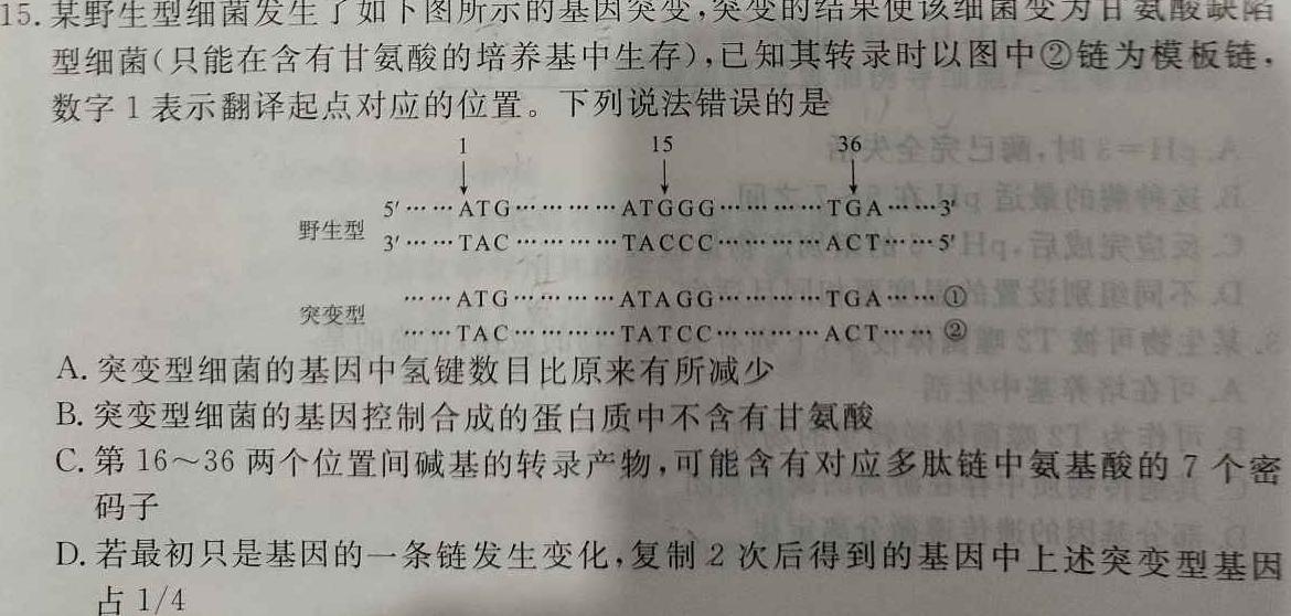 安徽省2023~2024学年度届八年级阶段质量检测 R-PGZX F-AH〇生物