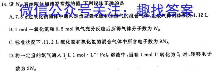 q2024届全国名校高三单元检测示范卷(九)化学