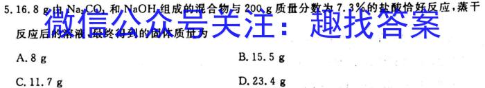 q河北省2023-2024学年度八年级第一学期学业水平调研测试化学