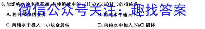 j安徽省2023-2024学年度八年级上学期阶段评估（一）【1LR】化学