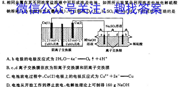 q2023~2024学年度高二高中同步月考测试卷 新教材(二)化学