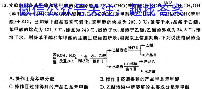 12024届全国高考分科模拟检测示范卷(6)化学