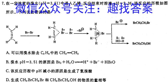 q天一大联考2023-2024学年高二年级阶段性测试（一）化学