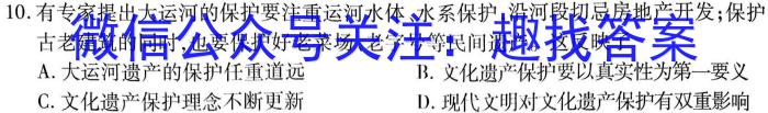 安徽省2023-2024学年度第一学期九年级作业辅导练习（二）历史