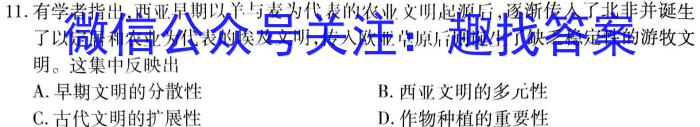 云南师大附中(云南卷)2024届民族中学高三开学考(黑白黑白黑黑白黑)历史试卷