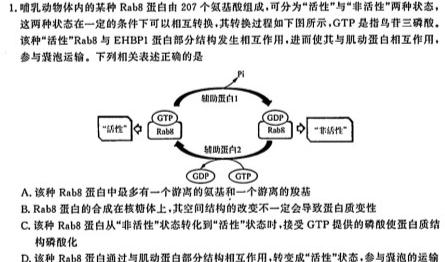 安徽省2023-2024学年度八年级阶段质量检测生物学试题答案