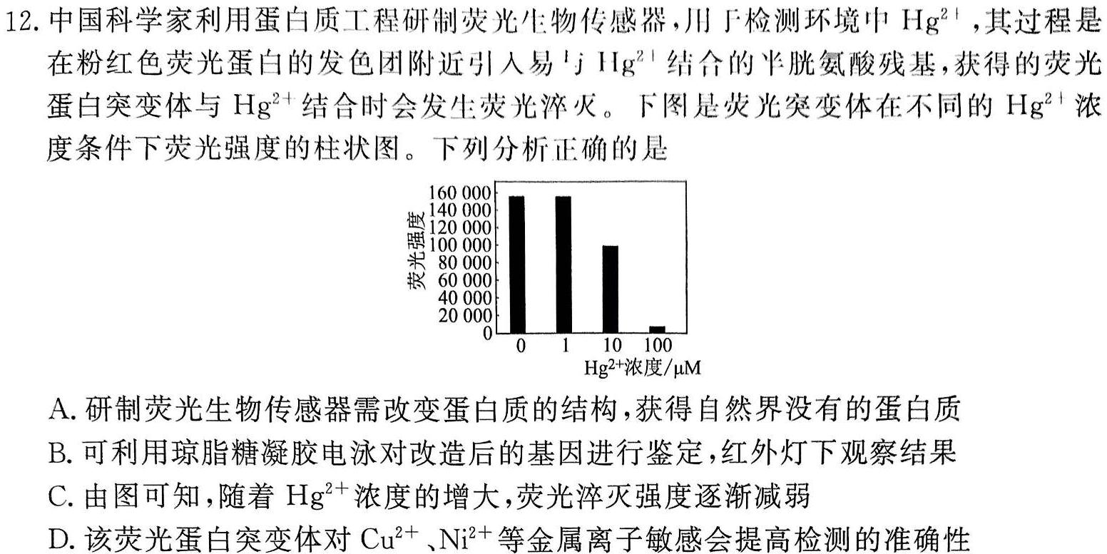 炎德英才 名校联考联合体2023年秋季高二年级第一次联考生物