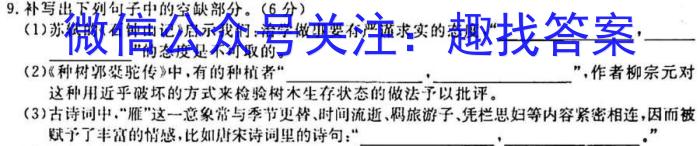 安徽省2026届同步达标自主练习·七年级第二次（期中）/语文