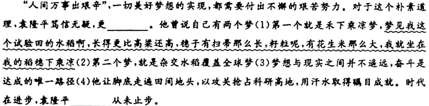 衡水金卷先享题月考卷 2023-2024学年度上学期高二年级二调考试语文