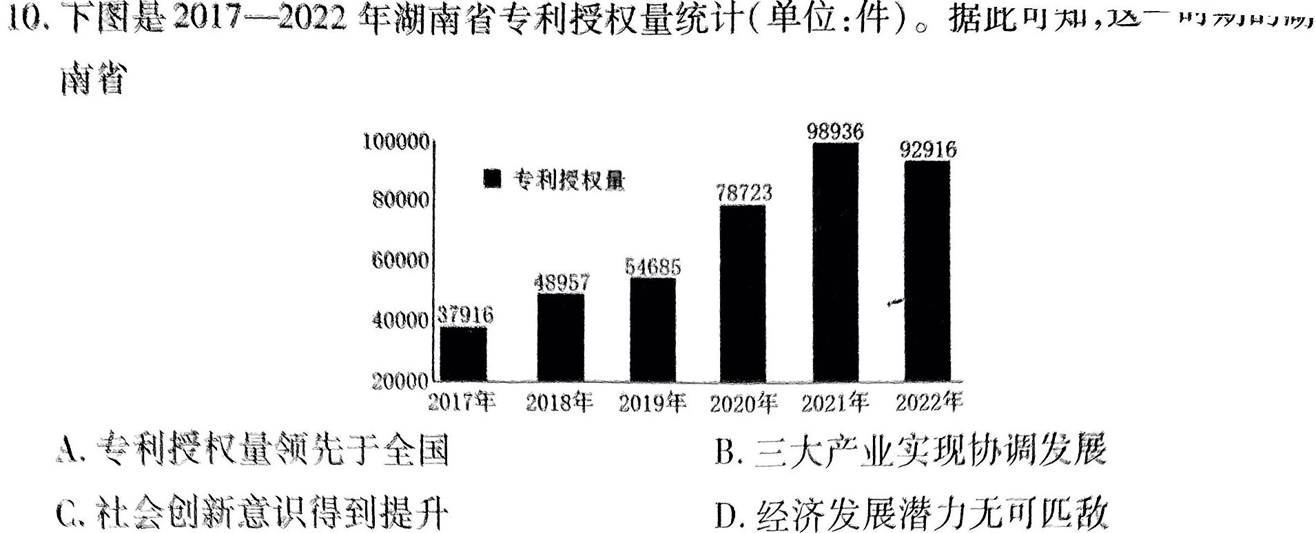 陕西省2023-2024学年度九年级第一学期期中调研（H）政治s