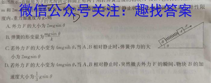 甘肃省2024届高三阶段检测(24-114C)物理`