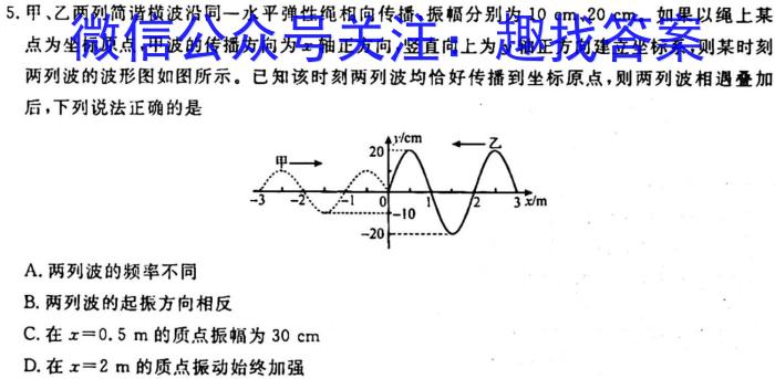 陕西省2023年秋季学期高一期中考试（241224Z）l物理