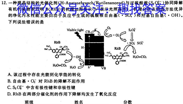 q2023-2024学年陕西省高一考试11月联考(◼)化学