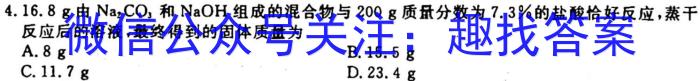 j陕西省2023-2024学年度第一学期第一次阶段性作业C版化学