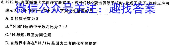 j河南省2023~2024学年度九年级综合素养评估R-PGZX C HEN(二)2化学