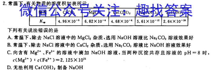 32023-2024学年安徽省八年级教学质量检测（二）化学