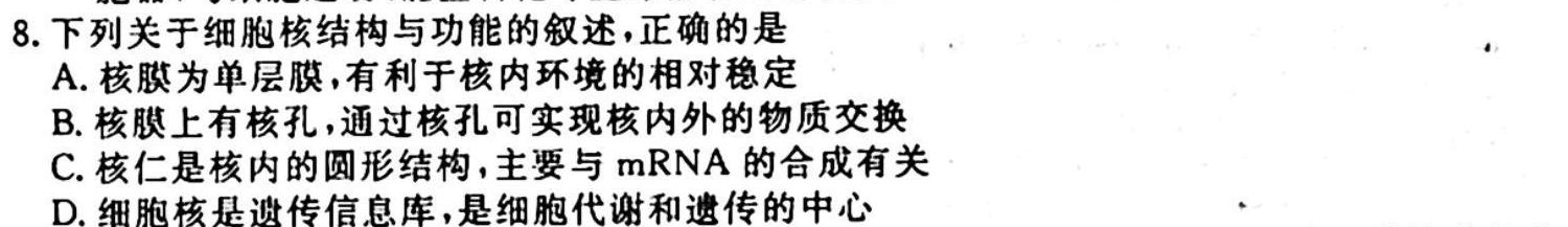 2023年宜荆荆随高二10月联考生物学试题答案