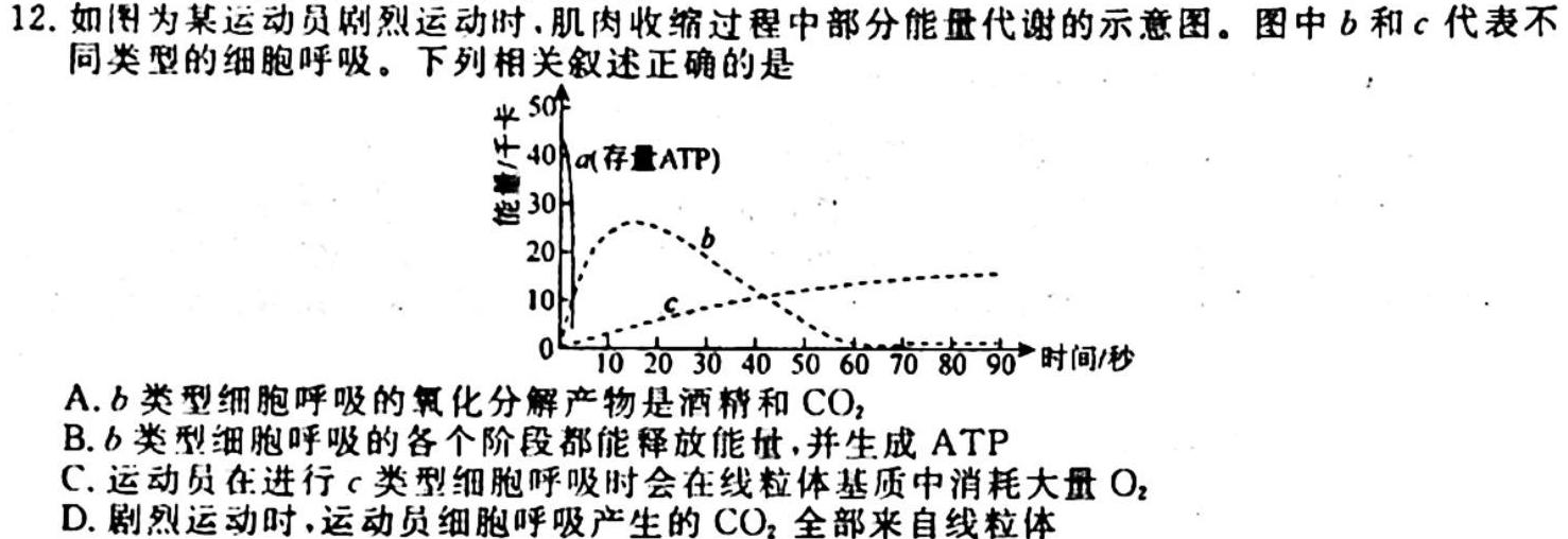 2023-2024学年第一学期闽江口协作体期中联考（高三）生物学试题答案