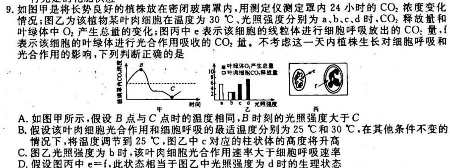 ［云南大联考］云南省2023-2024学年高三年级上学期10月联考生物