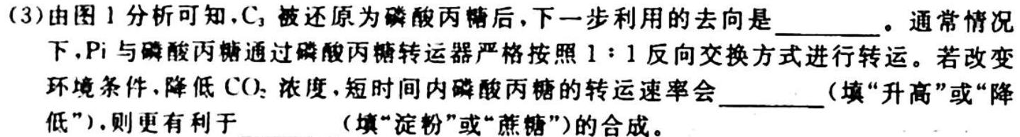 陕西省2024届高三年级第三次联考（10月28日）生物