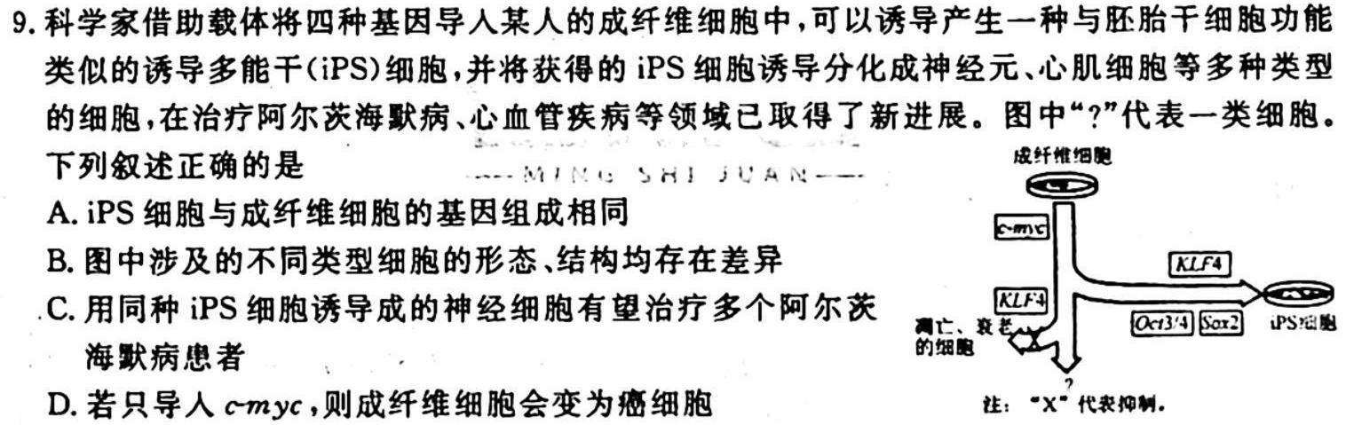 河南省2023-2024学年度八年级第一学期学习评价（1）生物