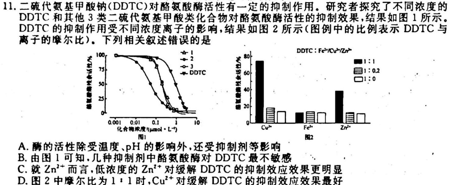 炎德英才·名校联考联合体2024届高三第三次联考生物试卷答案