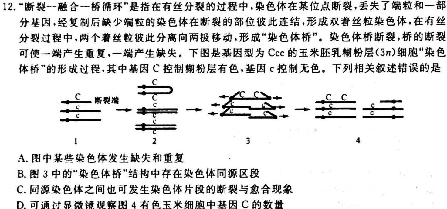 学林教育 2023~2024学年度八年级第一学期期中调研生物