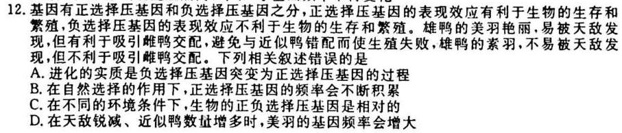 吉林省"通化优质高中联盟”2023~2024学年度高一上学期期中考试(24-103A)生物