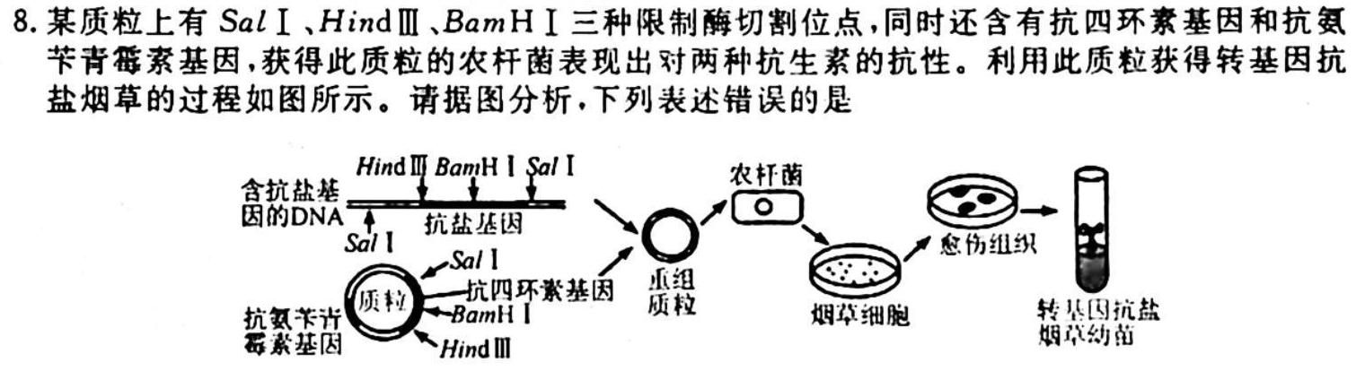 ［山西思而行］山西省2023-2024学年度高三年级上学期10月联考生物