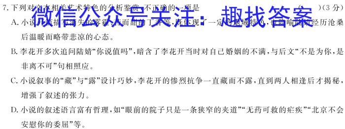 河北九年级2023-20234学年新课标闯关卷（四）HEB/语文