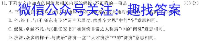 四川省大数据精准教学联盟2021级高三第一次统一监测/语文