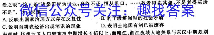 安徽省2024届灵壁第六初级中学九年级素质检测一历史