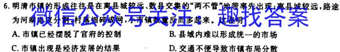 江西省2024届九年级同步单元练习（二）历史试卷