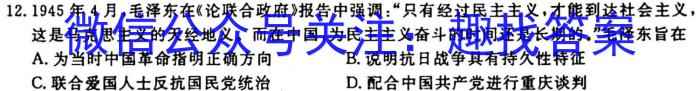 2024届全国名校高三单元检测示范卷(十五)历史试卷