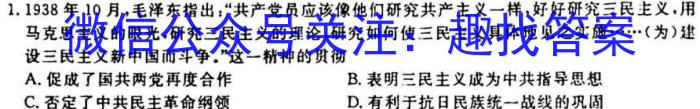 尚文原创 2024届云南名校高考适应性月考试卷(一)历史试卷