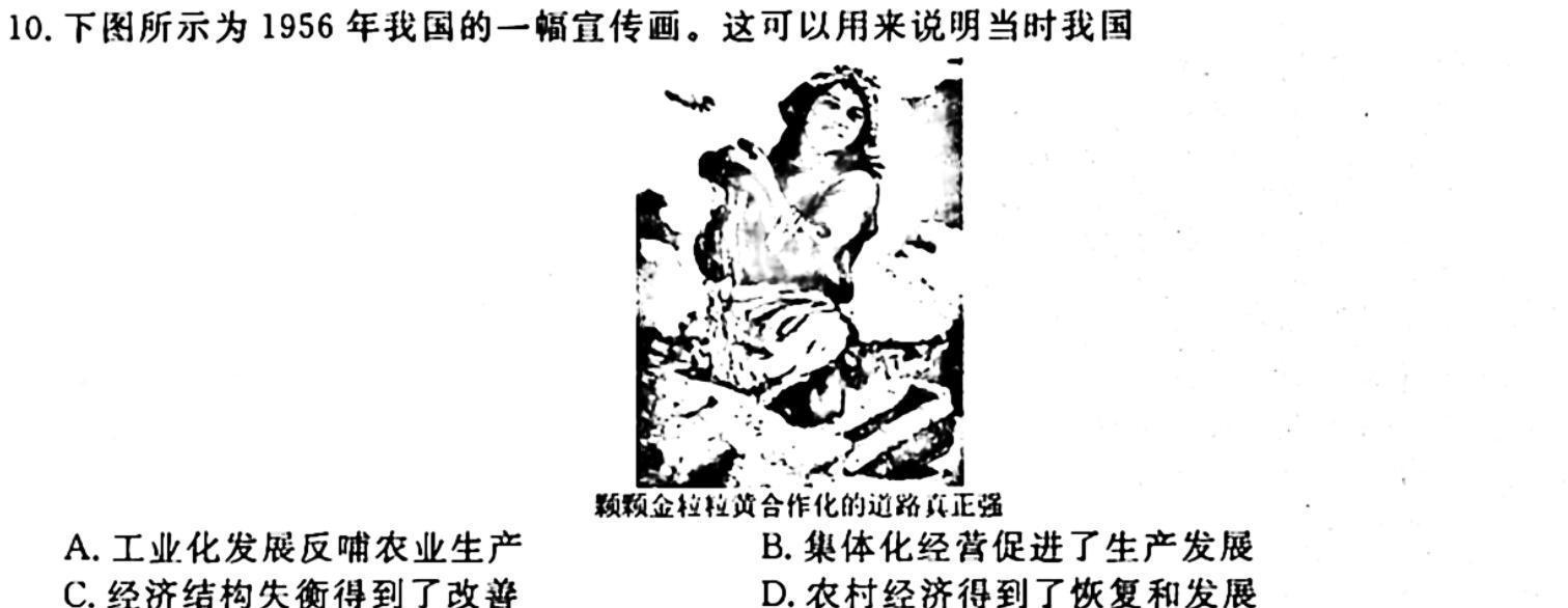 2023年贵州省从江县高三年级检测试卷（11月）历史试卷答案